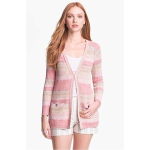 TORY BURCH Erin Pink Multicolor Stripe Cardigan